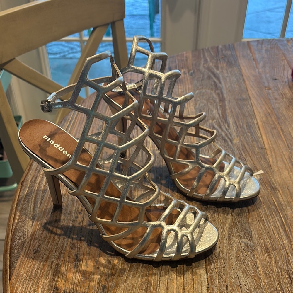 Silver Strappy Steve Madden heels